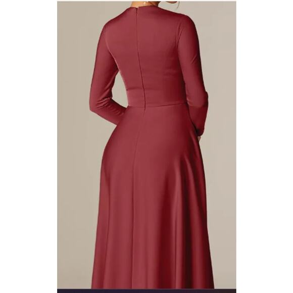 AW BRIDAL SZ 4 S burgundy April wedding guest cocktail party maxi dress NEW B21 - Picture 2 of 9